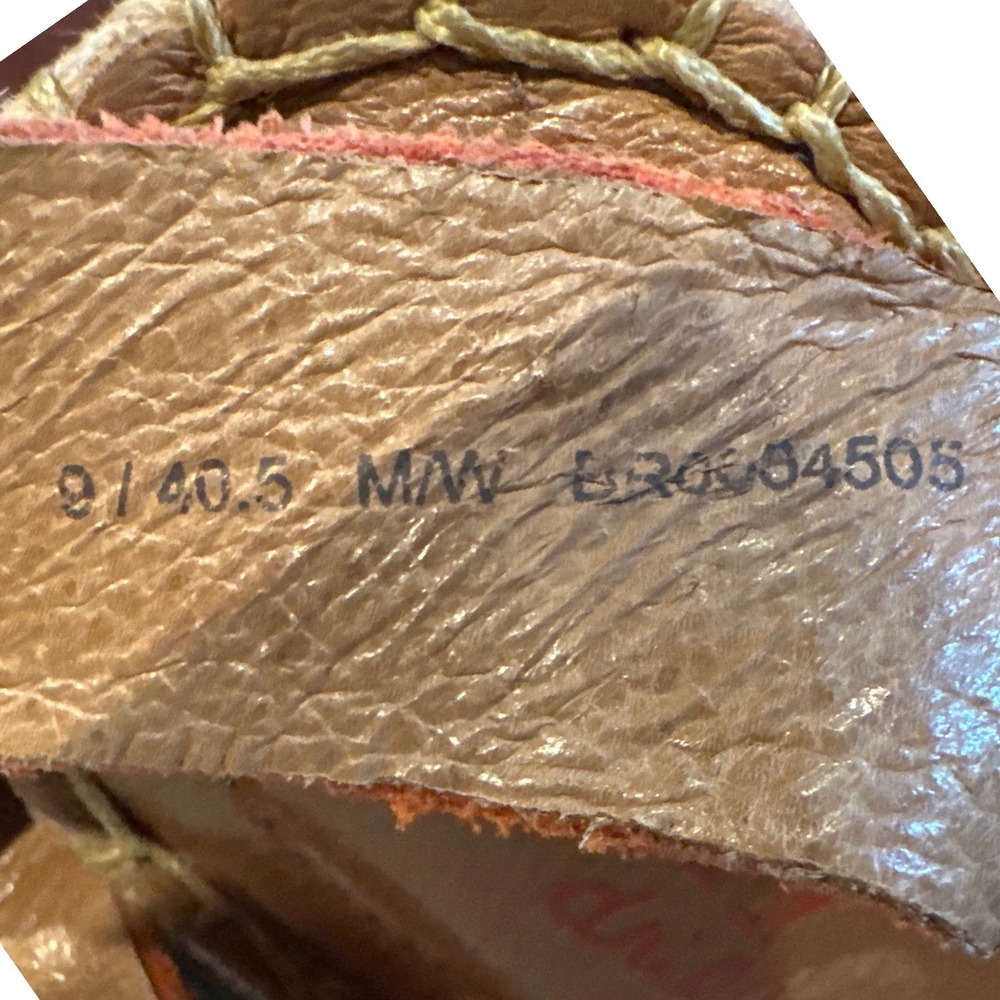 Born Drilles Burnt Orange Suede Espadrille Wedge Sandals Brown Elastic Straps 9 - Picture 11 of 11
